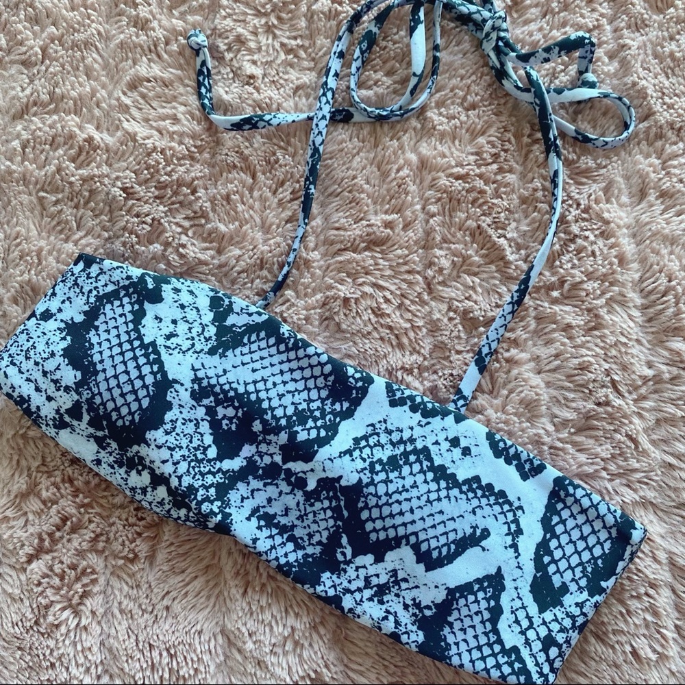 Snakeskin Bandeau Bikini Top